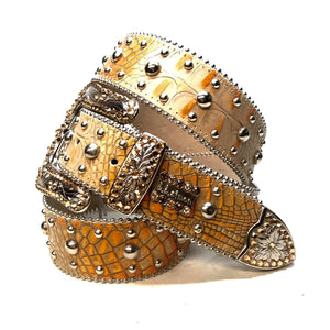 b.b. Simon 'Dune Croc' Swarovski Crystal Belt - Dudes Boutique