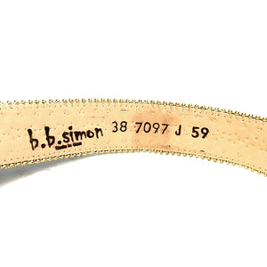 b.b. Simon 'Gold Horseshoe' Black Crystal Belt - Dudes Boutique