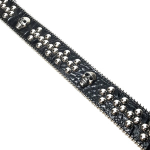 b.b. Simon 'Wild West' Skull Croc Crystal Belt - Dudes Boutique