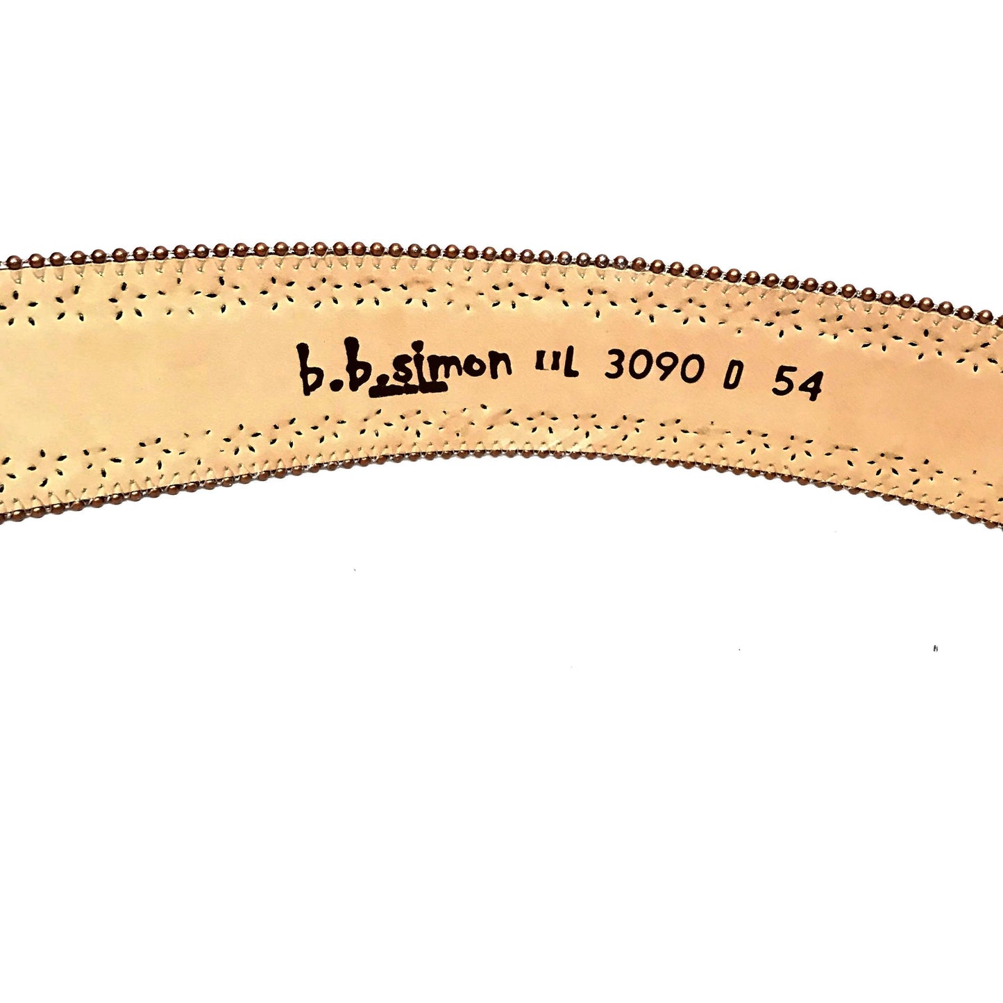 b.b. Simon 'Bronze Studded' Thick 2.5" Crystal Belt - Dudes Boutique