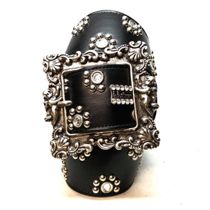 b.b. Simon 'Floral Lambskin' Thick 2.5" Crystal Belt - Dudes Boutique