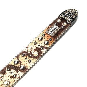 b.b. Simon 'Natural Python' Arch Crystal Belt - Dudes Boutique