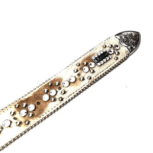 b.b. Simon 'Natural Skulls' Pony Crystal Belt - Dudes Boutique