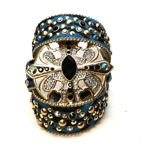 b.b. Simon Combat Buckle Zebra Pony Crystal Belt - Dudes Boutique