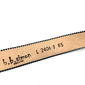 b.b. Simon Multi Blue Fully Loaded Big Block Leather Crystal Belt - Dudes Boutique