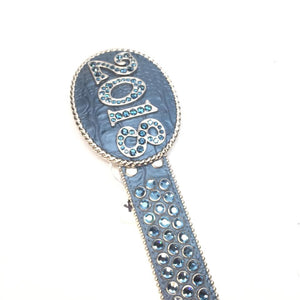 b.b. Simon Teal 2018 Leather Crystal Belt - Dudes Boutique