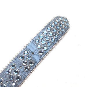 b.b. Simon Teal 2018 Leather Crystal Belt - Dudes Boutique