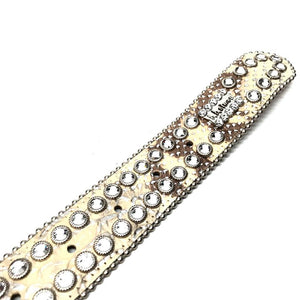 b.b. Simon Natural Python Big Buckle Crystal Belt - Dudes Boutique