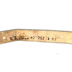 b.b. Simon White Iron Cross Leather Crystal Belt - Dudes Boutique