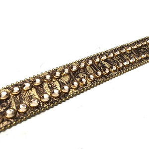 b.b. Simon Golden Pirate Head Leather Crystal Belt - Dudes Boutique