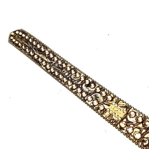 b.b. Simon Golden Pirate Head Leather Crystal Belt - Dudes Boutique
