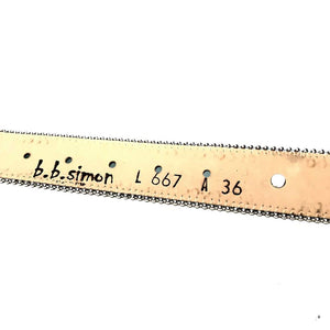 b.b. Simon Metallic Teal Paw Leather Crystal Belt - Dudes Boutique