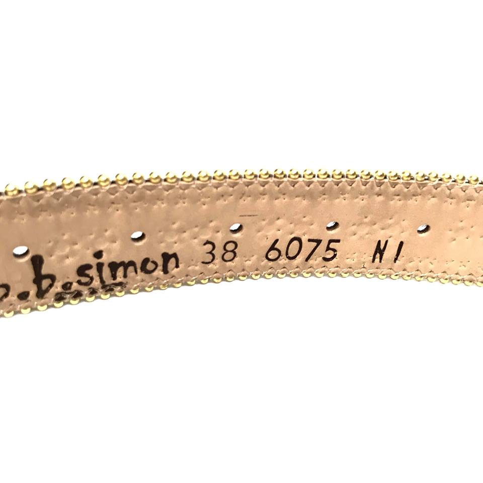 b.b. Simon Royal Blue/Gold/Black Studded Pony Hair Swarovski Crystal Belt - Dudes Boutique