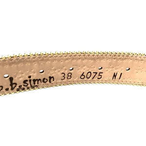 b.b. Simon Royal Blue/Gold/Black Studded Pony Hair Swarovski Crystal Belt - Dudes Boutique