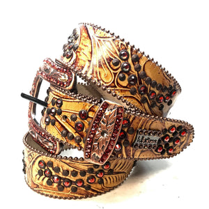 b.b. Simon 'Maple Blood' Crystal Belt - Dudes Boutique
