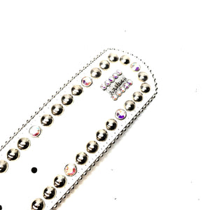 b.b. Simon 'White Croc' Thick 2.5" Crystal Belt - Dudes Boutique