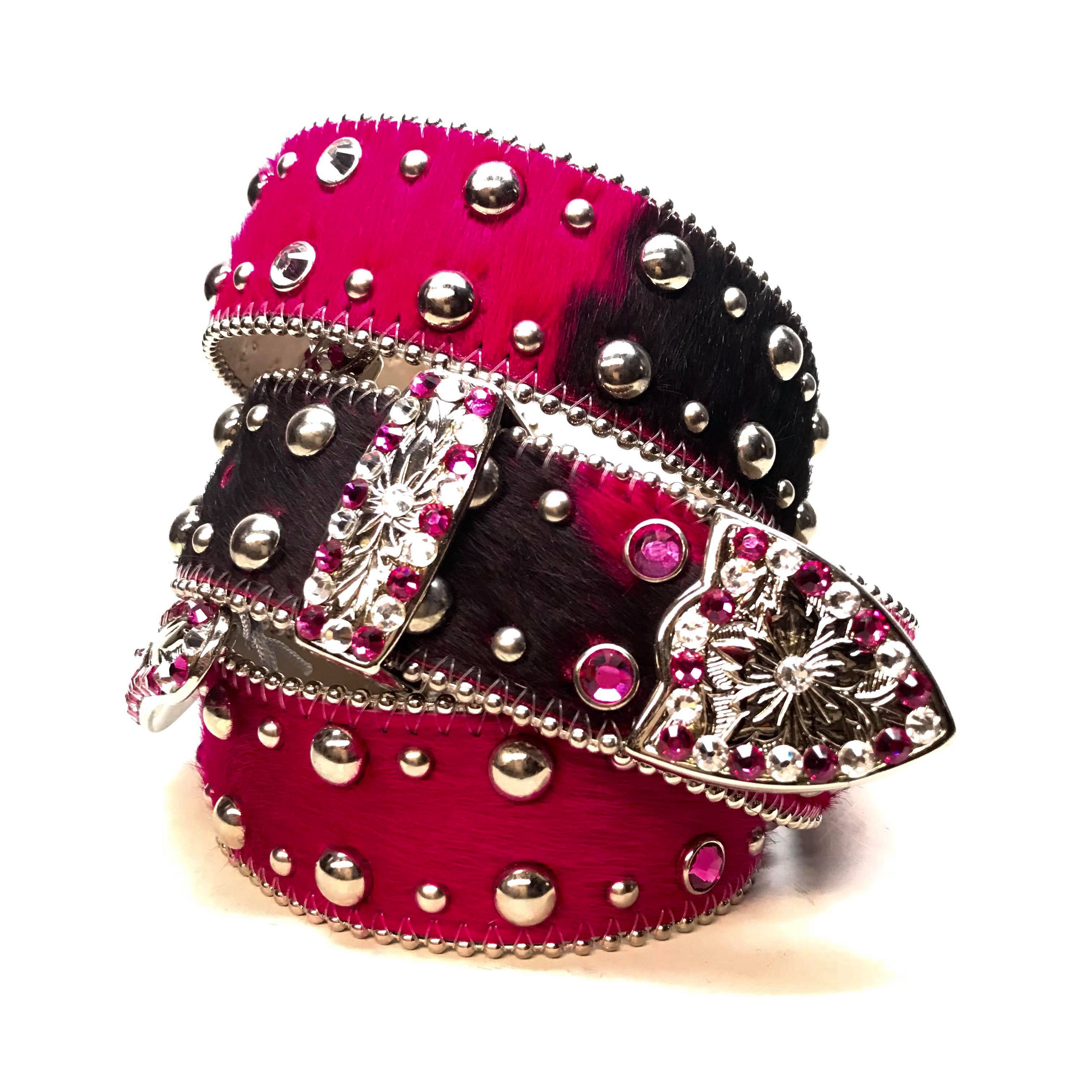 b.b. Simon 'Violet Pony' Double Crystal Belt - Dudes Boutique