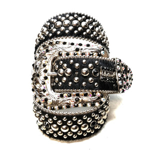 b.b. Simon 'Mixed Studded' Pony Crystal Belt - Dudes Boutique