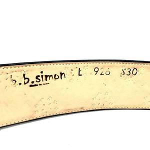 b.b. Simon 'Floral Lambskin' Thick 2.5" Crystal Belt - Dudes Boutique