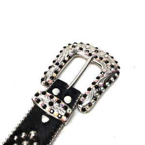 b.b. Simon 'Mixed Studded' Pony Crystal Belt - Dudes Boutique