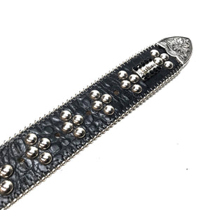 b.b. Simon 'Wild West' Skull Croc Crystal Belt - Dudes Boutique