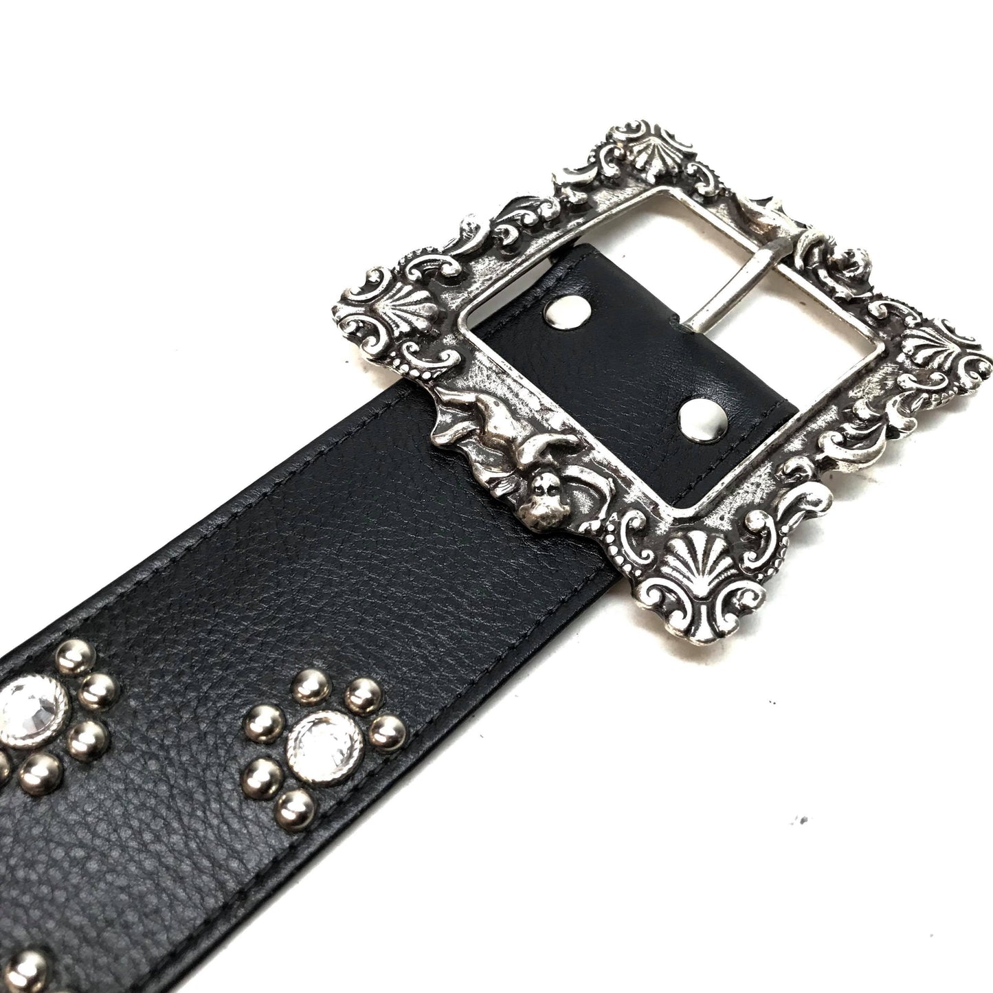 b.b. Simon 'Floral Lambskin' Thick 2.5" Crystal Belt - Dudes Boutique