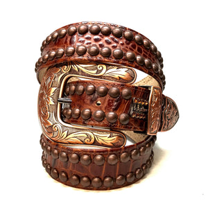 b.b. Simon 'Bronze Studded' Crystal Belt - Dudes Boutique