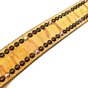 b.b. Simon 'Bronze Studded' Thick 2.5" Crystal Belt - Dudes Boutique