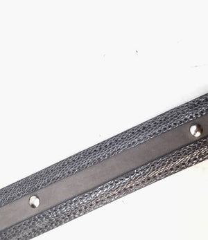 Mauri Gray Studded Suede/Ostrich Leg Belt - Dudes Boutique