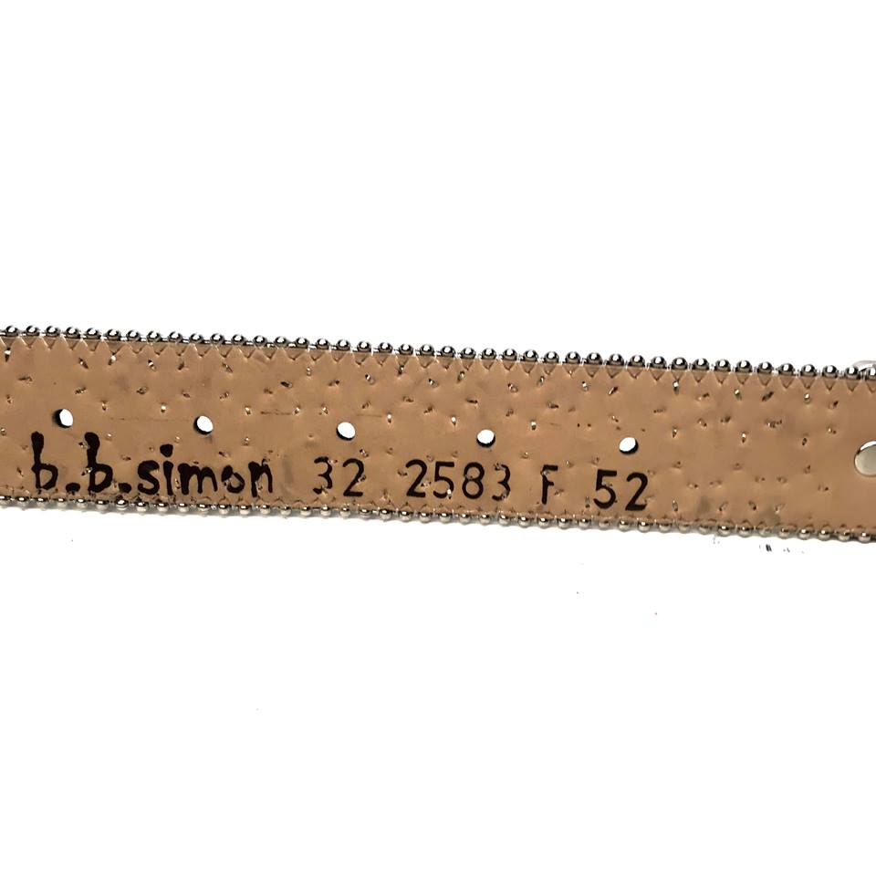 b.b. Simon Big Block Silver Crystal Belt - Dudes Boutique
