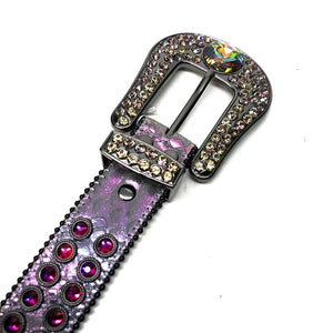 b.b. Simon Big Block Iridescent Crystal Belt - Dudes Boutique