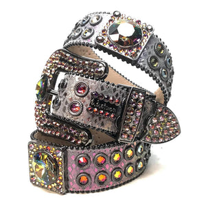 b.b. Simon Big Block Iridescent Crystal Belt - Dudes Boutique
