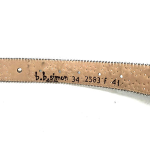 b.b. Simon Big Block White Crystal Belt - Dudes Boutique