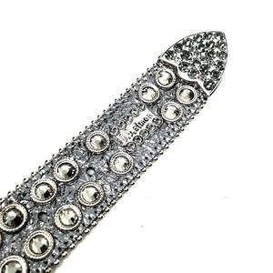 b.b. Simon Big Block Silver Crystal Belt - Dudes Boutique
