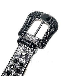 b.b. Simon Big Block Black Crystal Belt - Dudes Boutique