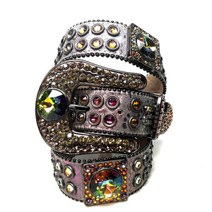 b.b. Simon Big Block Iridescent Crystal Belt - Dudes Boutique