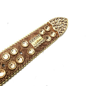 b.b. Simon Big Block Gold Crystal Belt - Dudes Boutique