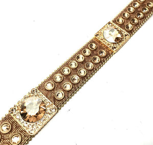 b.b. Simon Big Block Gold Crystal Belt - Dudes Boutique