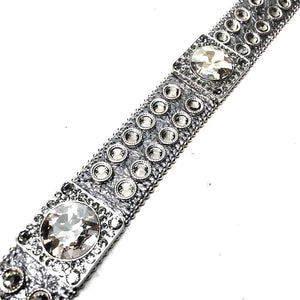b.b. Simon Big Block Silver Crystal Belt - Dudes Boutique