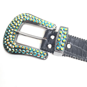 b.b. Simon Fully Loaded Turquoise Crystal Belt - Dudes Boutique