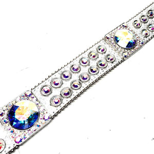 b.b. Simon Big Block White Crystal Belt - Dudes Boutique
