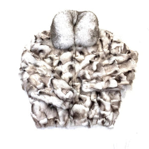 Kashani Men's Diamond Cut Natural Blue Fox Fur Coat - Dudes Boutique