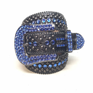 b.b. Simon Blue & Black Crystal Belt - Dudes Boutique