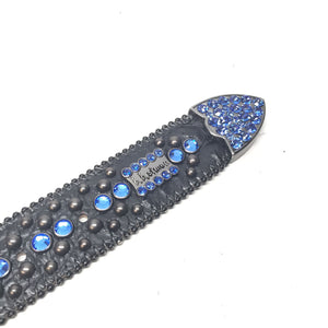b.b. Simon Blue & Black Crystal Belt - Dudes Boutique