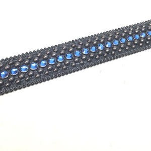 b.b. Simon Blue & Black Crystal Belt - Dudes Boutique