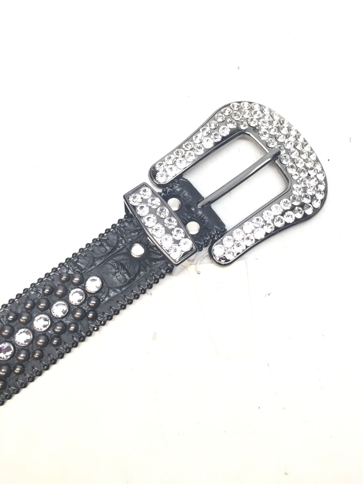 b.b. Simon Classic Black Crystal Belts - Dudes Boutique