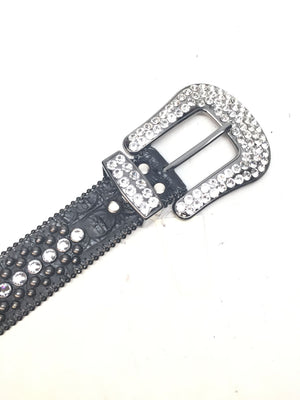 b.b. Simon Classic Black Crystal Belts - Dudes Boutique