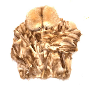 Kashani Men's Red Fox Diamond Cut Fur Coat - Dudes Boutique