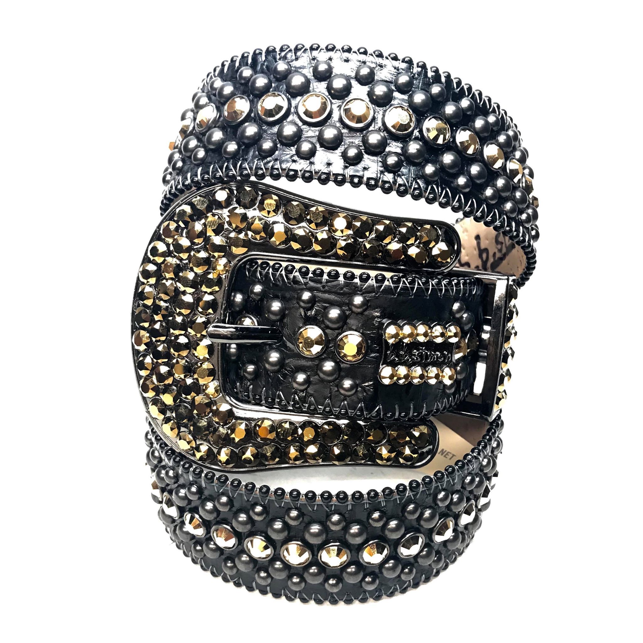 b.b. Simon 'Rose Gold' Fully Loaded Crystal Belts - Dudes Boutique