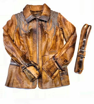 Kashani Ladies Natural Rust Pony Hair Jacket - Dudes Boutique